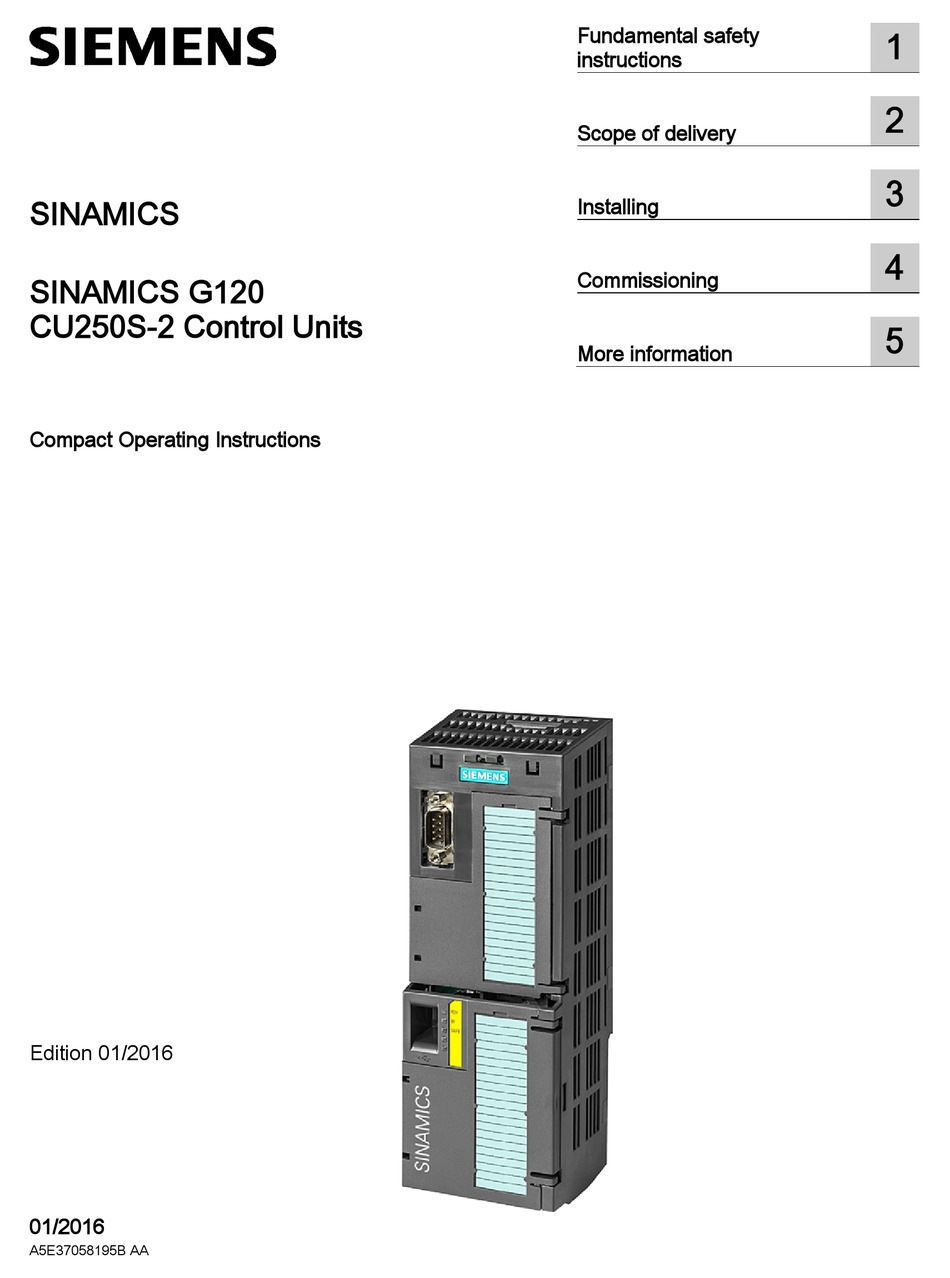 SIEMENS SINAMICS G120 OPERATING INSTRUCTIONS MANUAL Pdf Download