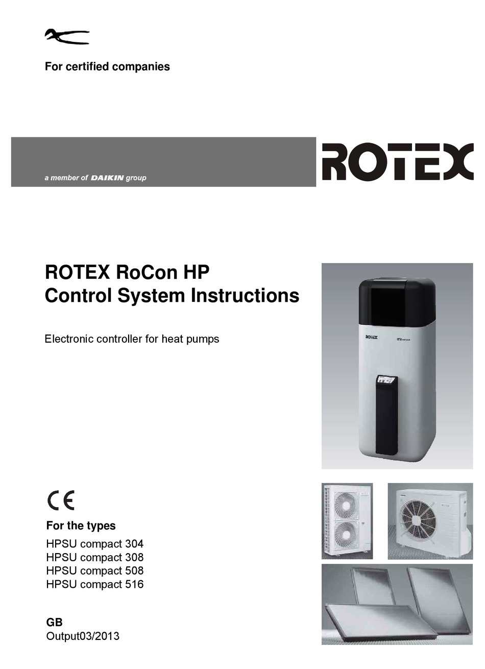 ROTEX HPSU COMPACT 304 SYSTEM INSTRUCTIONS Pdf Download | ManualsLib