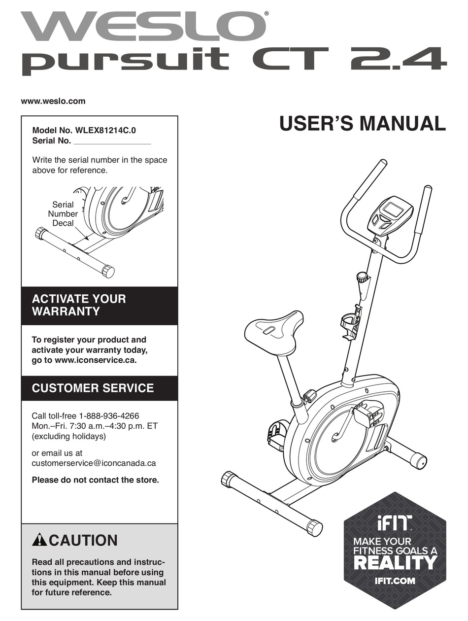 weslo pursuit ct 2.0 r exercise bike