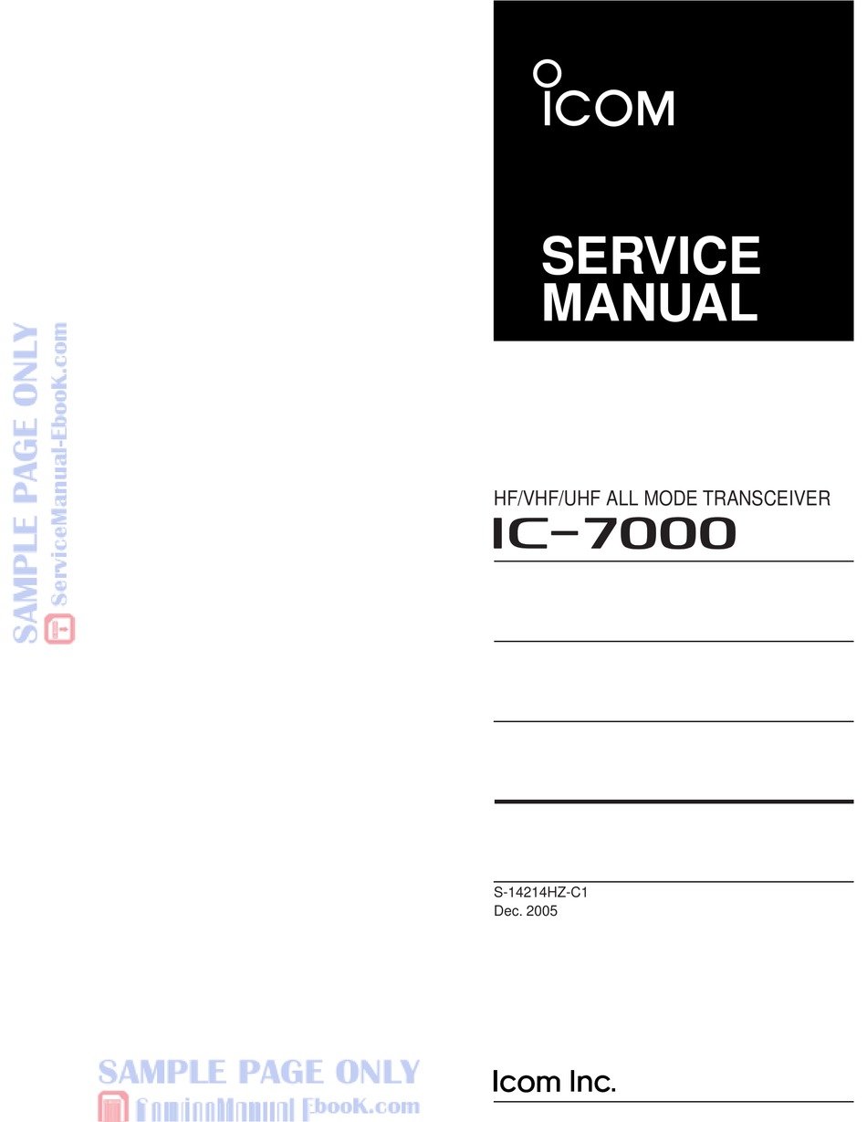 IC7000 SERVICE MANUAL Pdf Download ManualsLib
