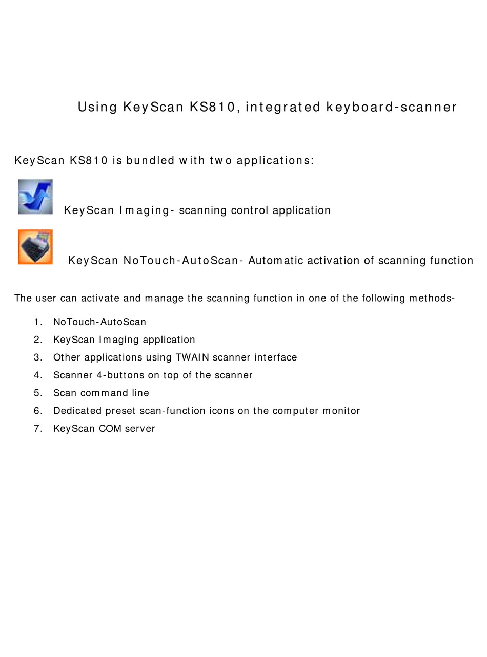 KEYSCAN KS810 USER MANUAL Pdf Download | ManualsLib