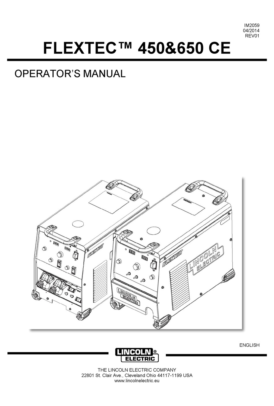 LINCOLN ELECTRIC FLEXTEC 450 CE OPERATOR