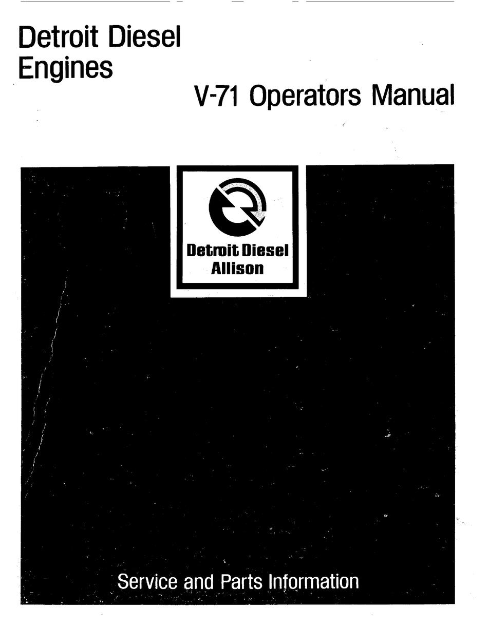 Detroit Diesel Series V71 Service Manual  6-71  8v-71TA  8v 71  8V-71TA  6SE193 