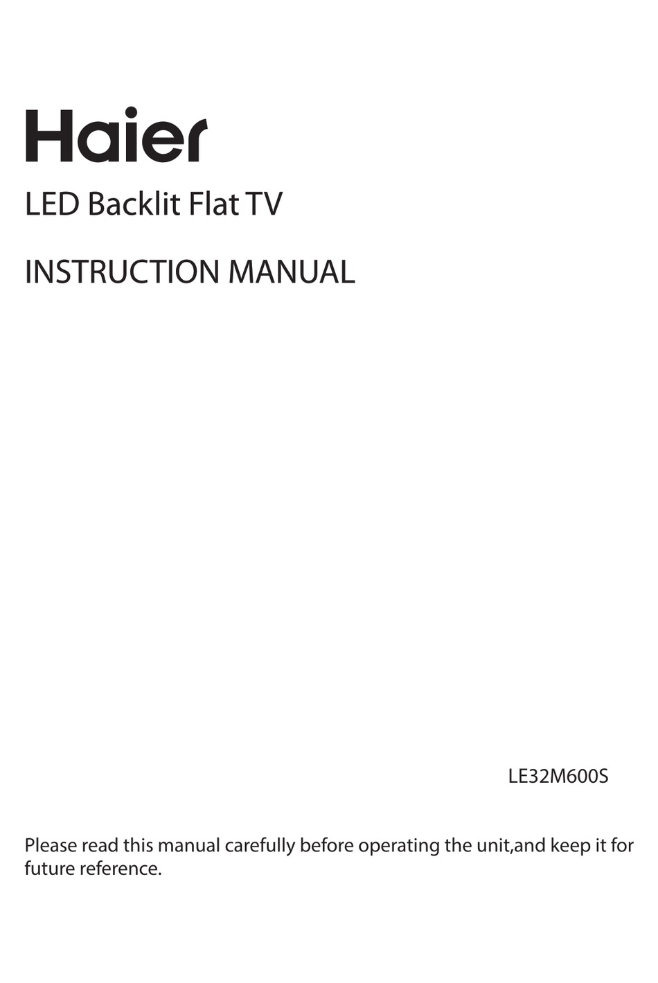 Haier Le M S Instruction Manual Pdf Download Manualslib