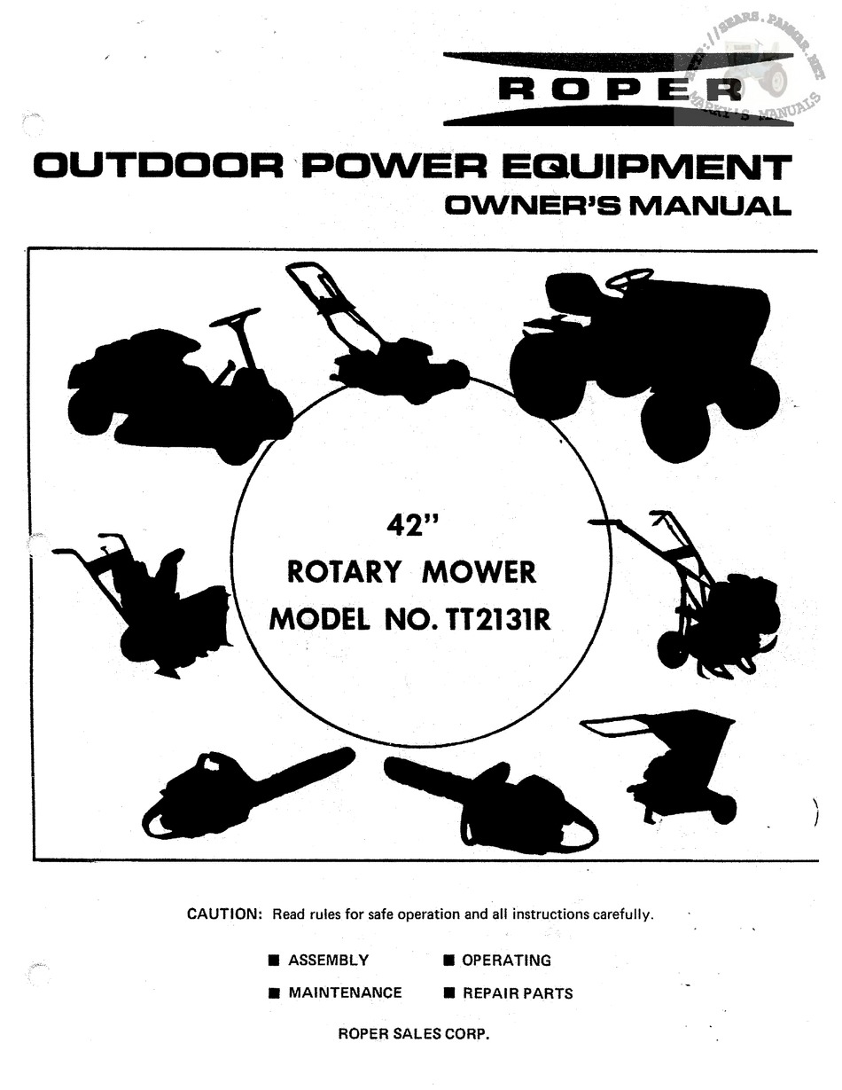 ROPER TT2131R OWNER'S MANUAL Pdf Download ManualsLib