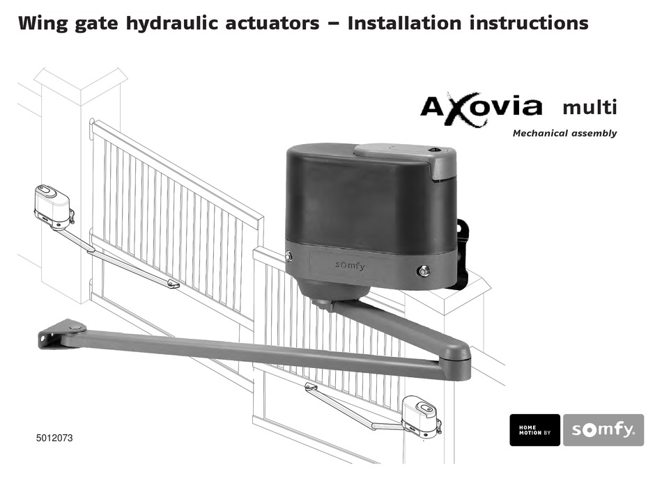 SOMFY AXOVIA MULTI INSTALLATION INSTRUCTIONS MANUAL Pdf Download