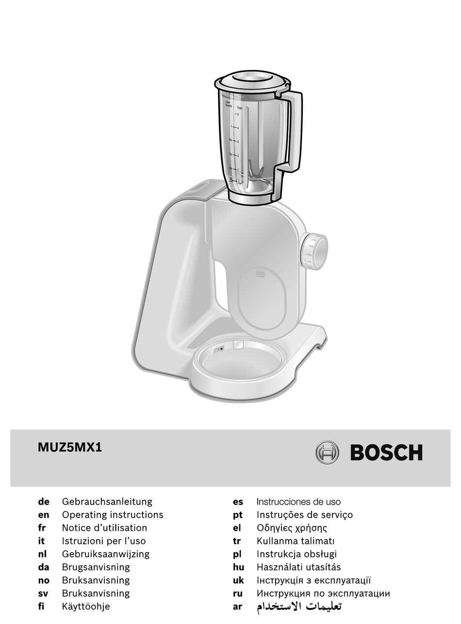 Bianco Bosch MUZ5MX1 Bicchiere Frullatore Plastic 