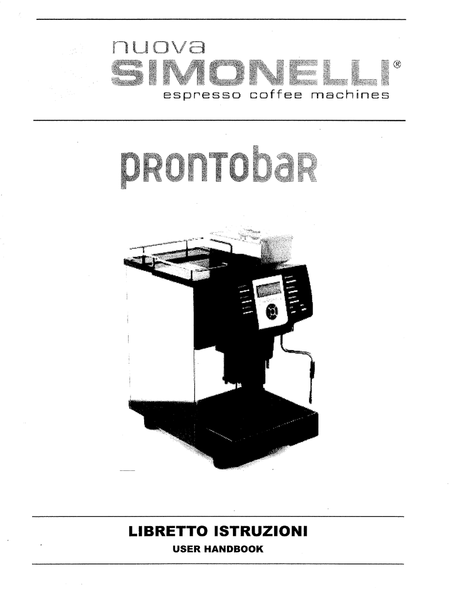 Nuova Simonelli Prontobar User Handbook Manual Pdf Download 