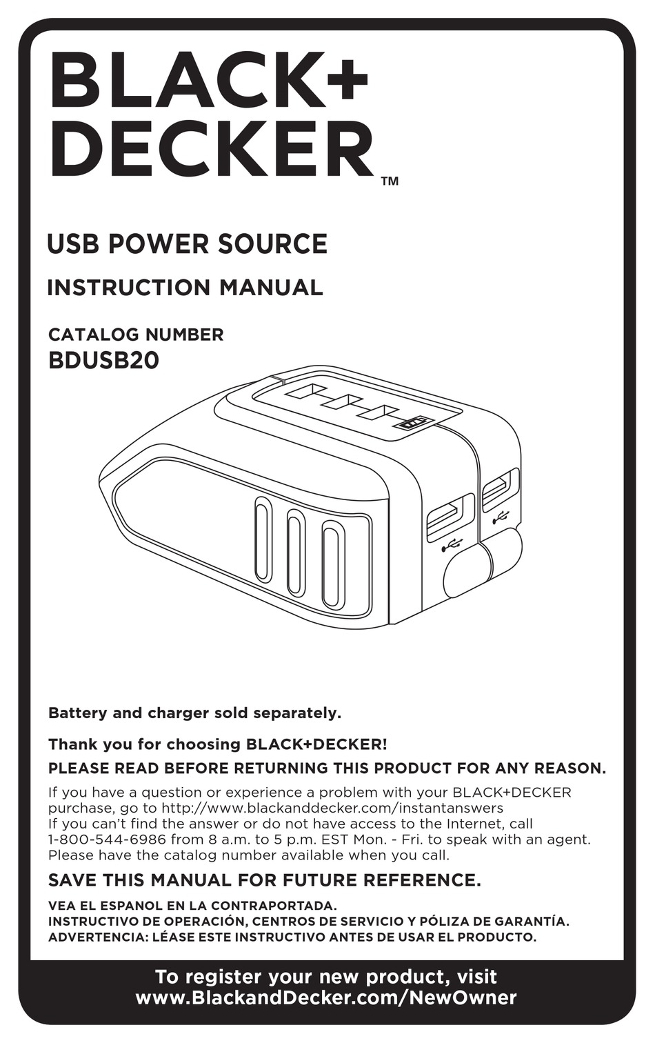 User manual Black & Decker Digital Advantage D2030 (English - 20 pages)