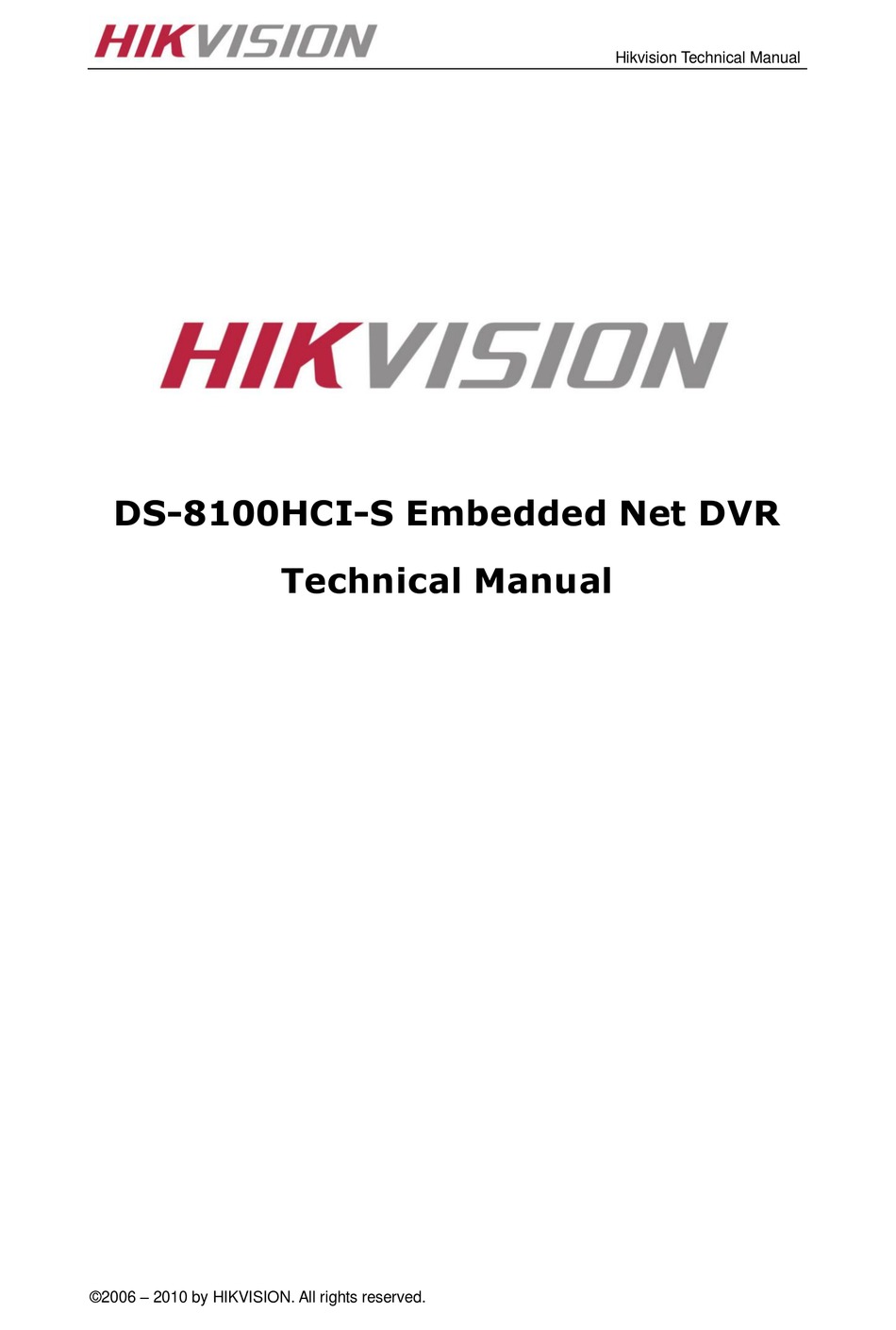 Hikvision Ds 8104hci S Technical Manual Pdf Download Manualslib