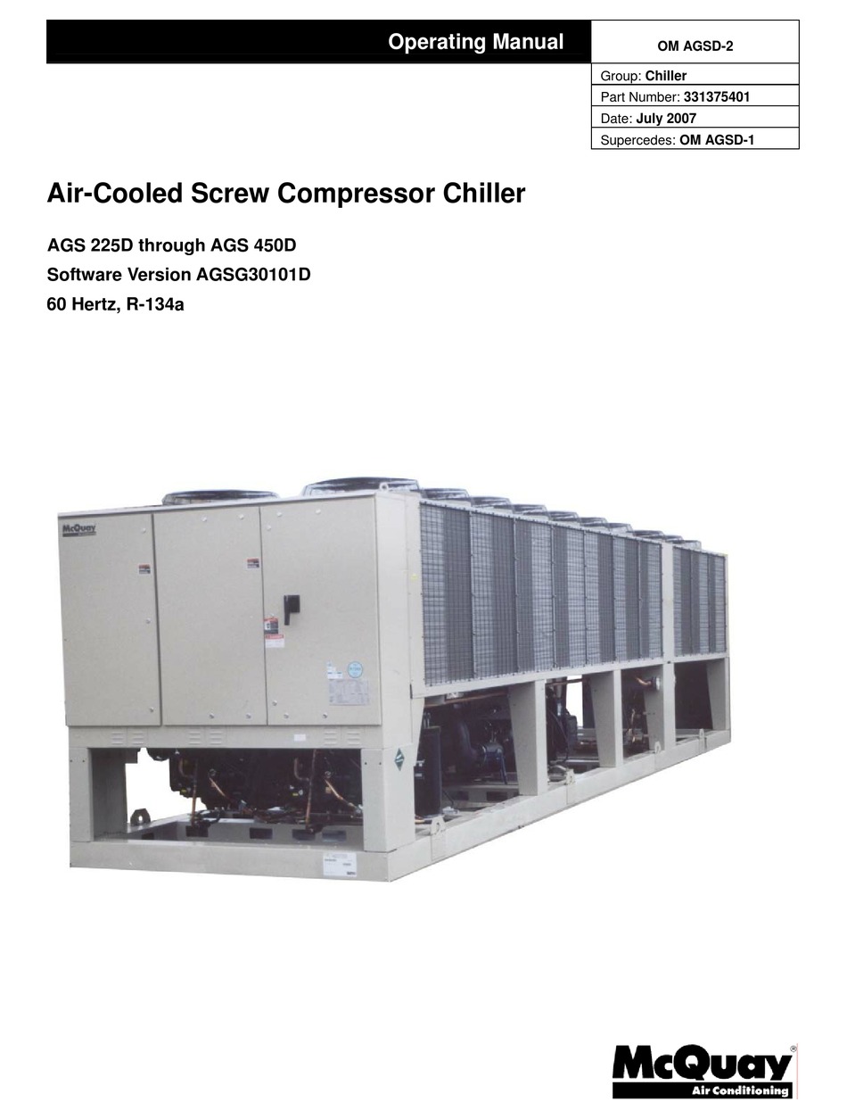 MCQUAY AGS 225D OPERATING MANUAL Pdf Download ManualsLib