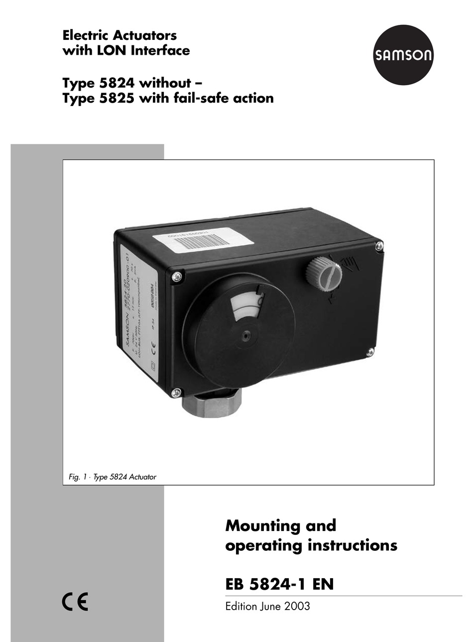 SAMSON 5824 MOUNTING AND OPERATING INSTRUCTIONS Pdf Download | ManualsLib