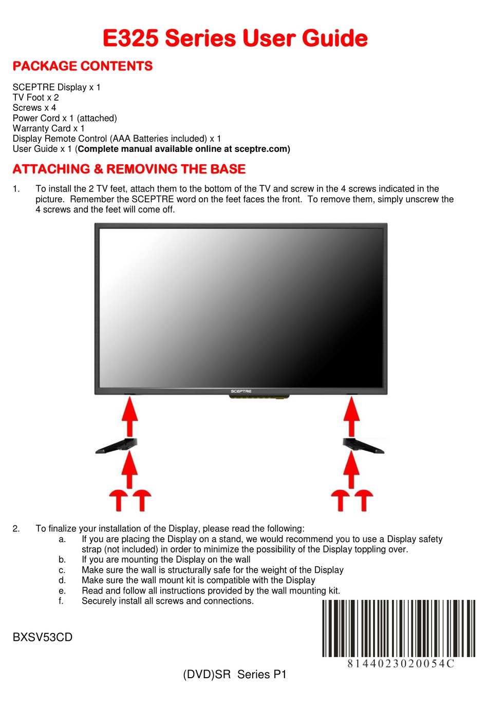 SCEPTRE E325 SERIES USER MANUAL Pdf Download | ManualsLib