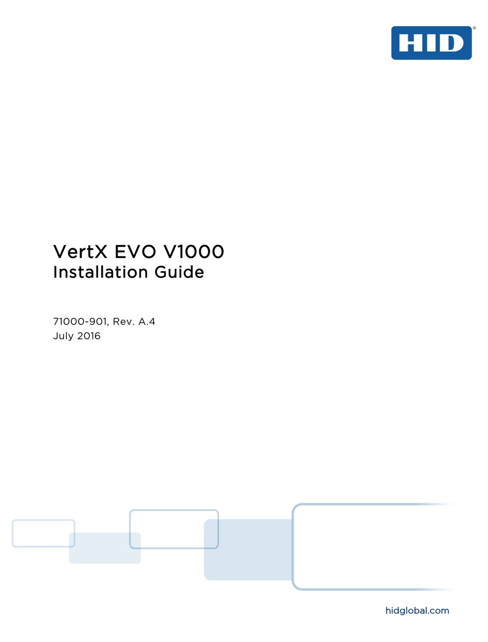 hid vertx v100 manual
