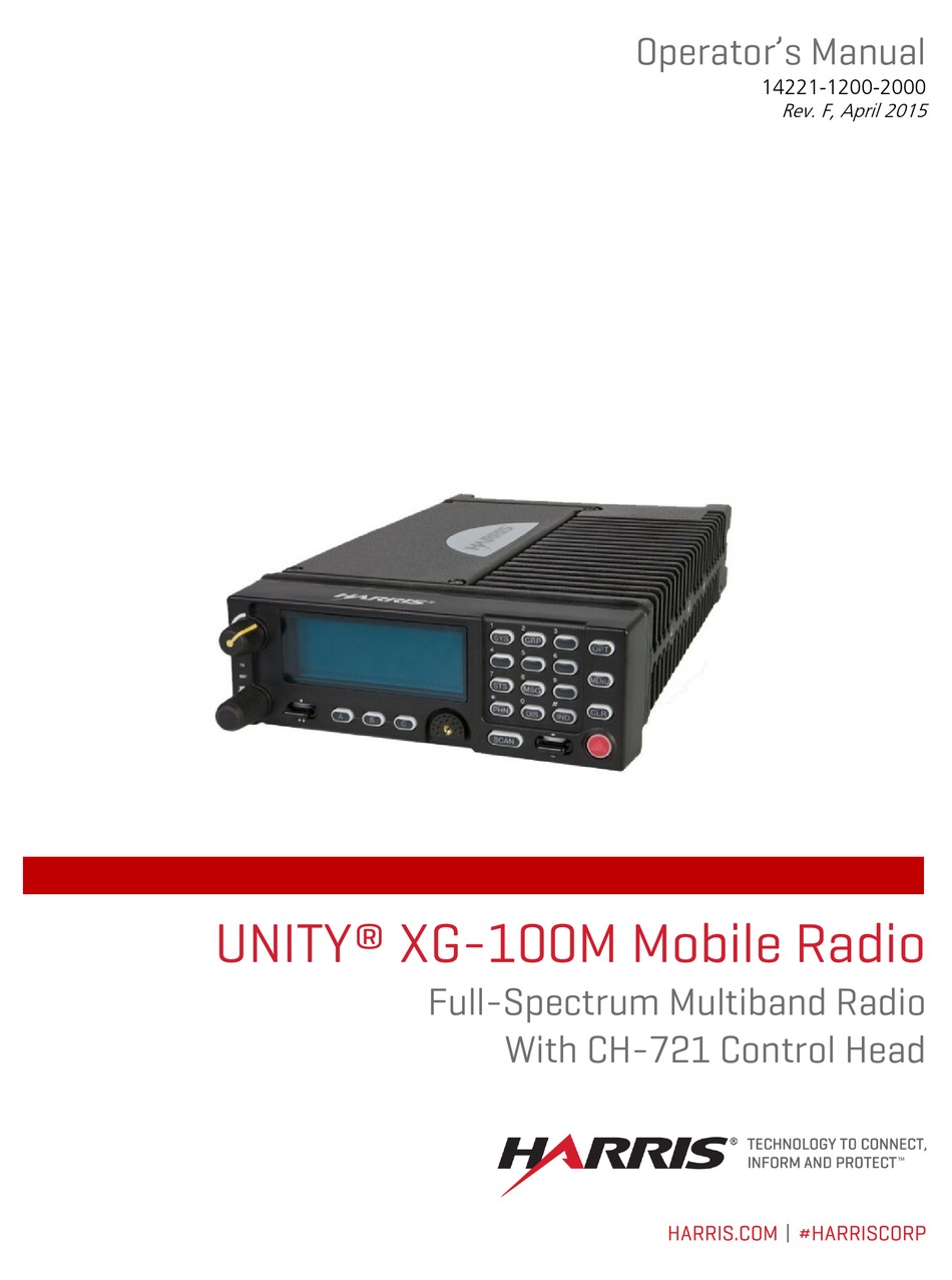 HARRIS UNITY XG-100M OPERATOR'S MANUAL Pdf Download | ManualsLib