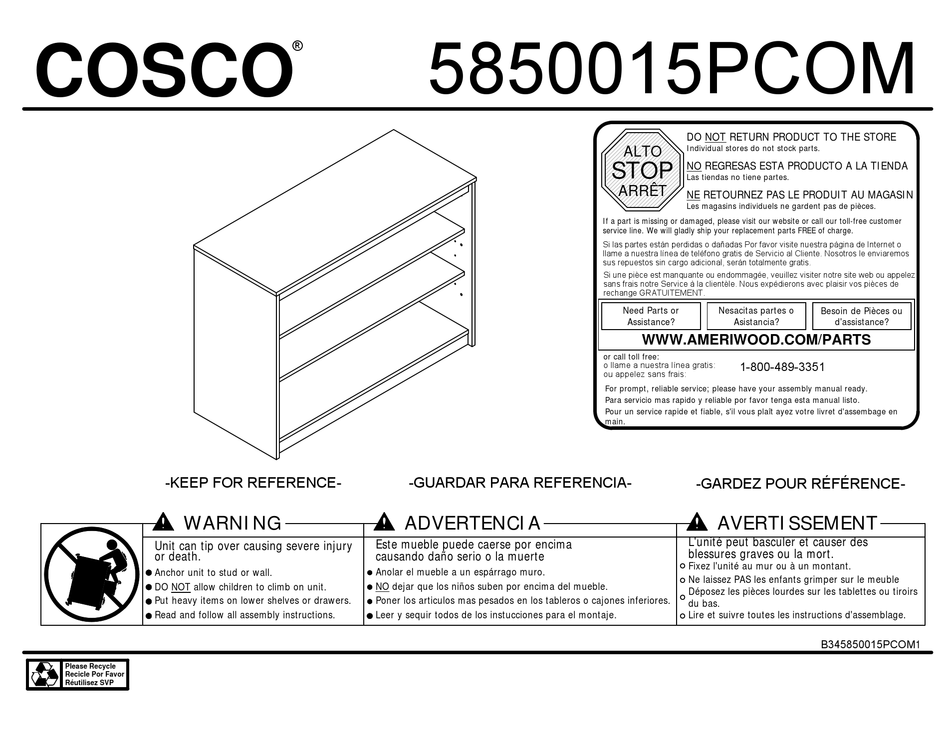 COSCO ASSEMBLY INSTRUCTION MANUAL Pdf Download ManualsLib