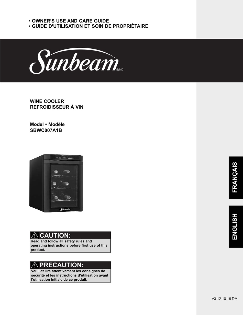 SUNBEAM SBWC007A1B OWNER'S USE AND CARE MANUAL Pdf Download | ManualsLib