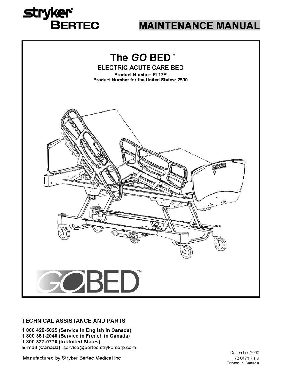 STRYKER THE GO BED FL17E MAINTENANCE MANUAL Pdf Download ManualsLib