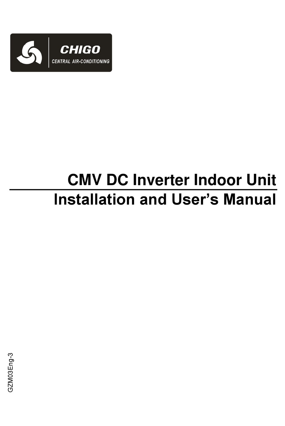 CHIGO CMV INSTALLATION AND USER MANUAL Pdf Download ManualsLib