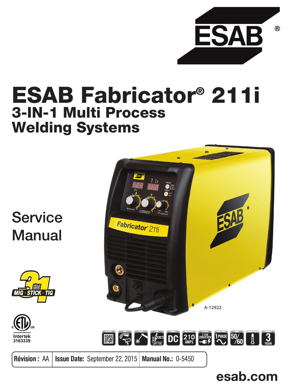 Esab Fabricator 211i Service Manual Pdf Download Manualslib Esab Fabricator 211i Service Manual Pdf Download Manualslib