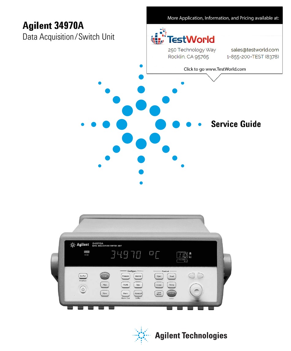 AGILENT TECHNOLOGIES 34970A SERVICE MANUAL Pdf Download ManualsLib