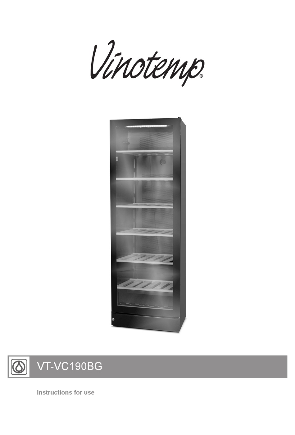 VINOTEMP VTVC190BG INSTRUCTIONS FOR USE MANUAL Pdf Download ManualsLib