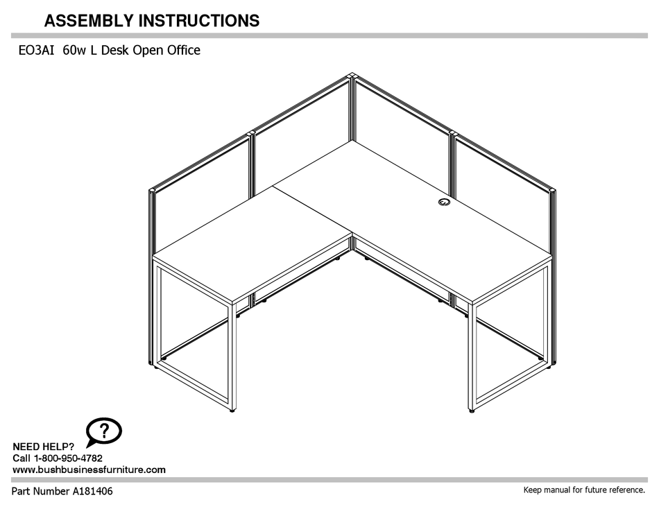 BUSH BUSINESS FURNITURE EO3AI ASSEMBLY INSTRUCTIONS MANUAL Pdf Download