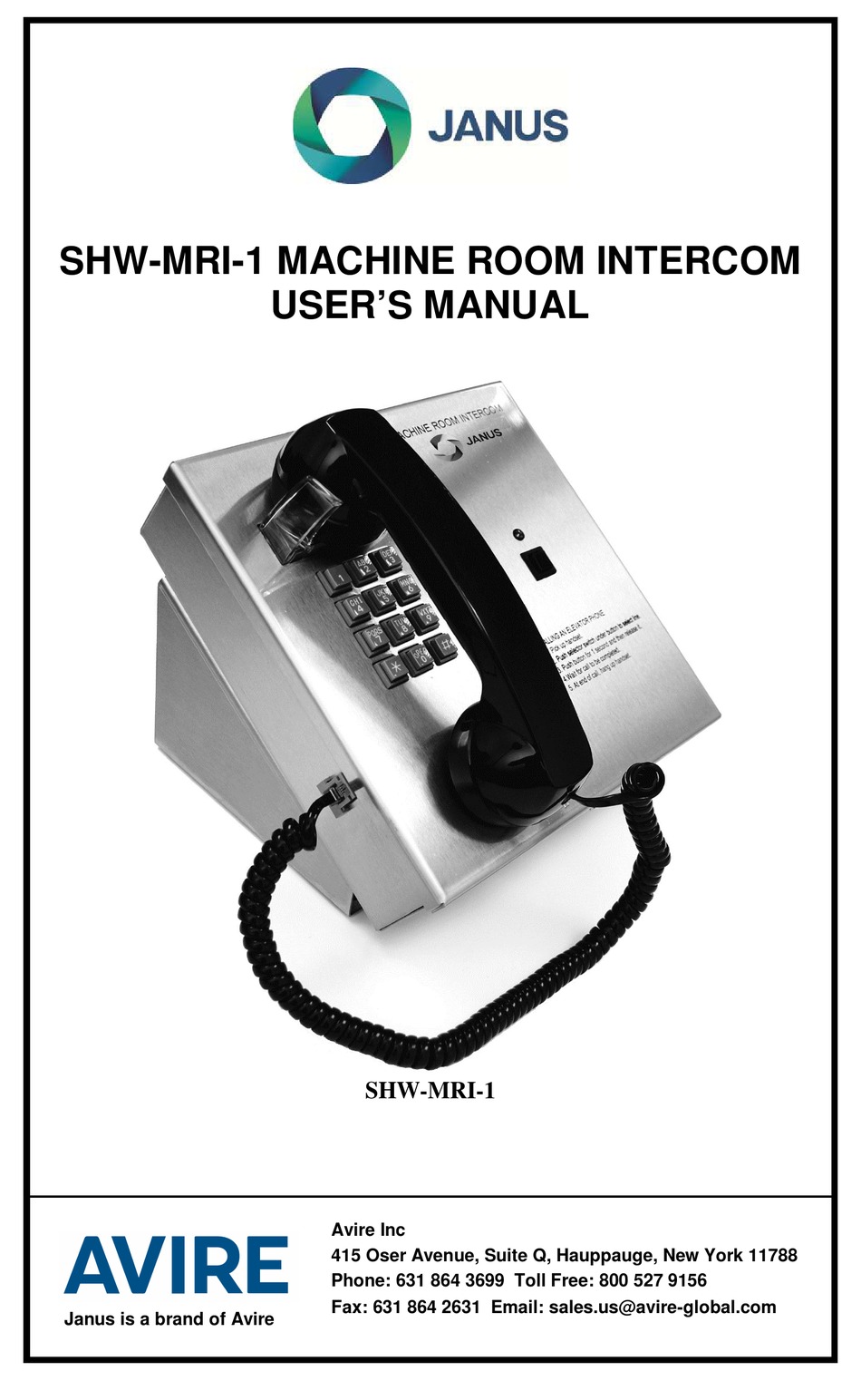 Troubleshooting - Janus SHW-MRI-1 User Manual [Page 6] | ManualsLib