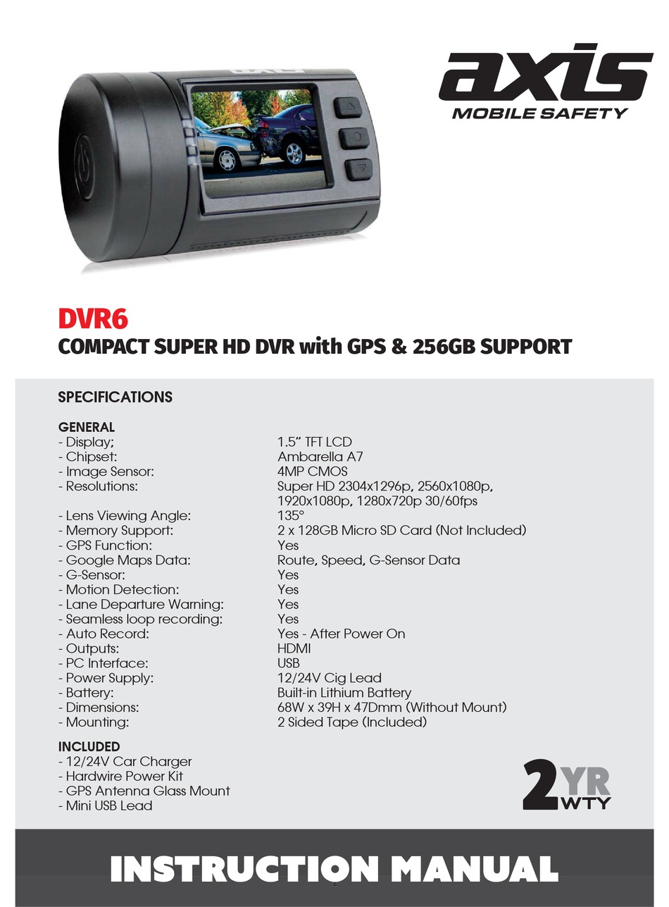 AXIS DVR6 INSTRUCTION MANUAL Pdf Download ManualsLib