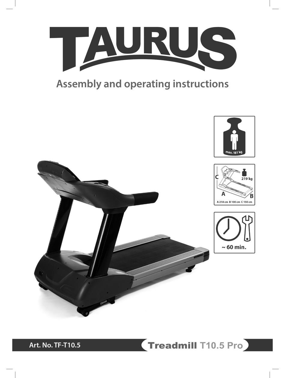 TAURUS T10.5 PRO ASSEMBLY AND OPERATING INSTRUCTIONS MANUAL Pdf