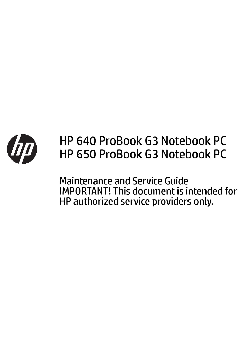 Hp 640 Probook G3 Series Maintenance And Service Manual Pdf Download Manualslib