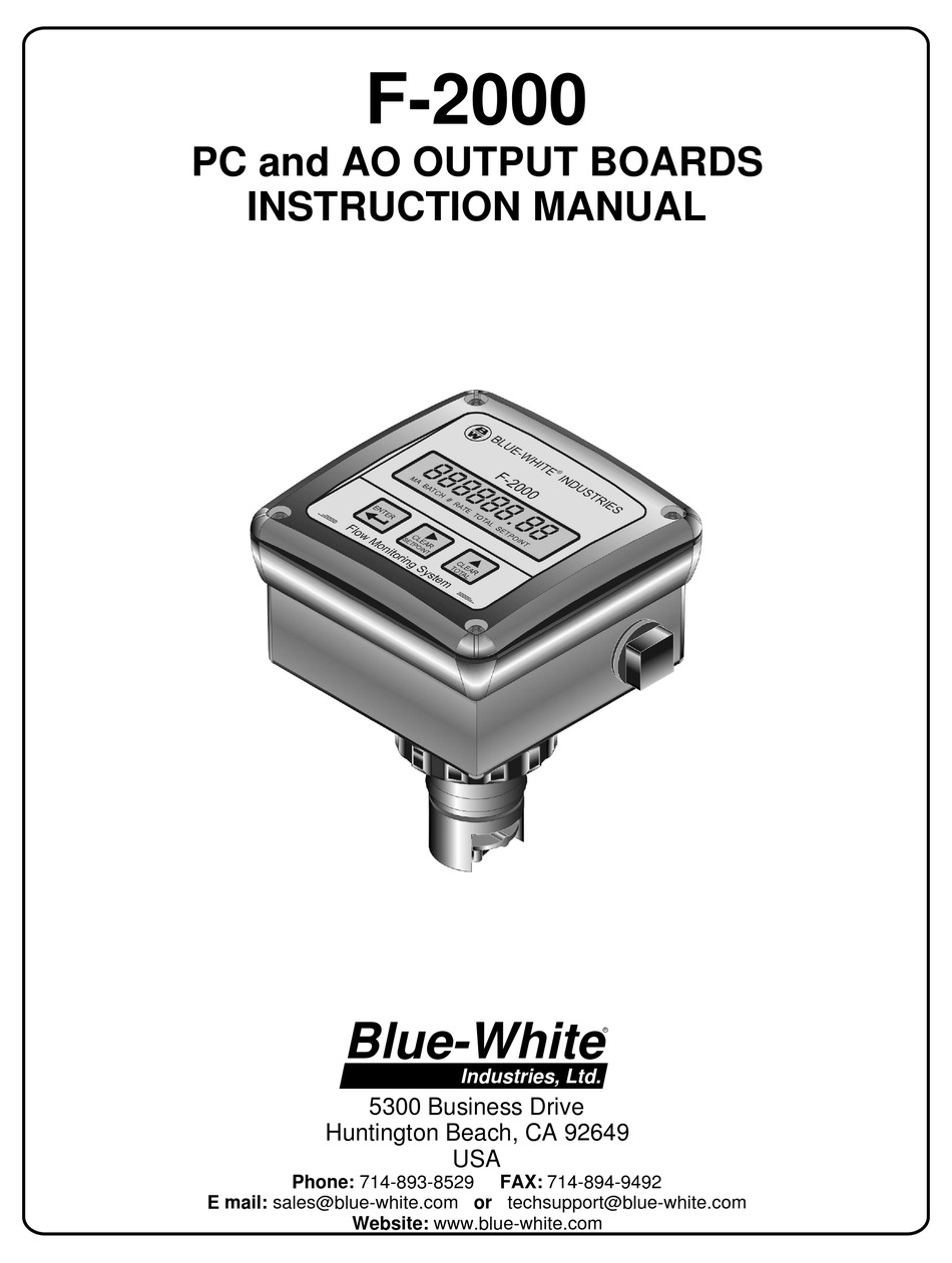 BLUEWHITE F2000 INSTRUCTION MANUAL Pdf Download ManualsLib