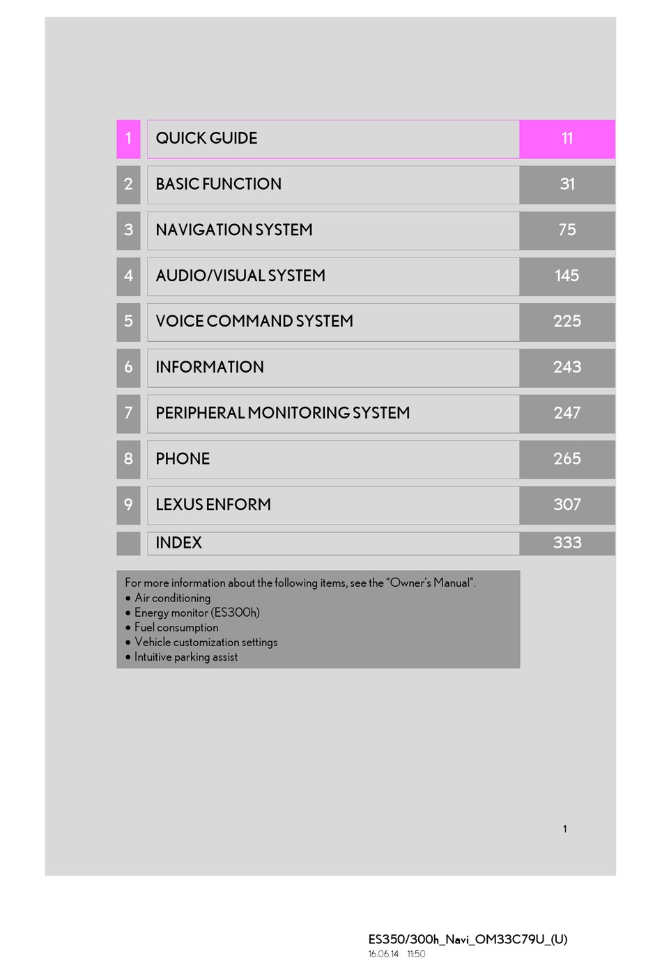 LEXUS ES 350 NAVIGATION MANUAL Pdf Download | ManualsLib