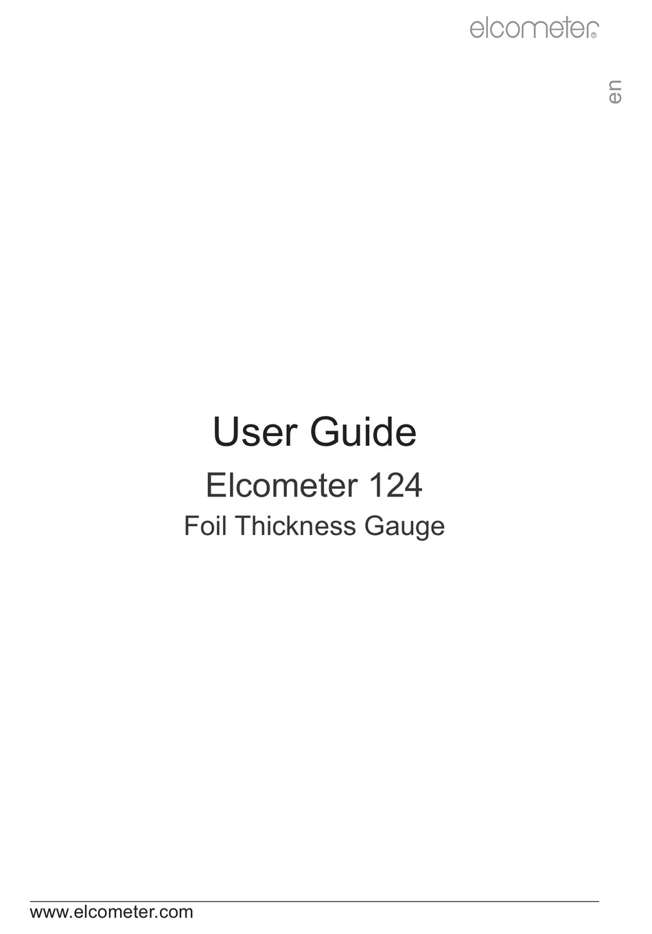 ELCOMETER 124 USER MANUAL Pdf Download | ManualsLib
