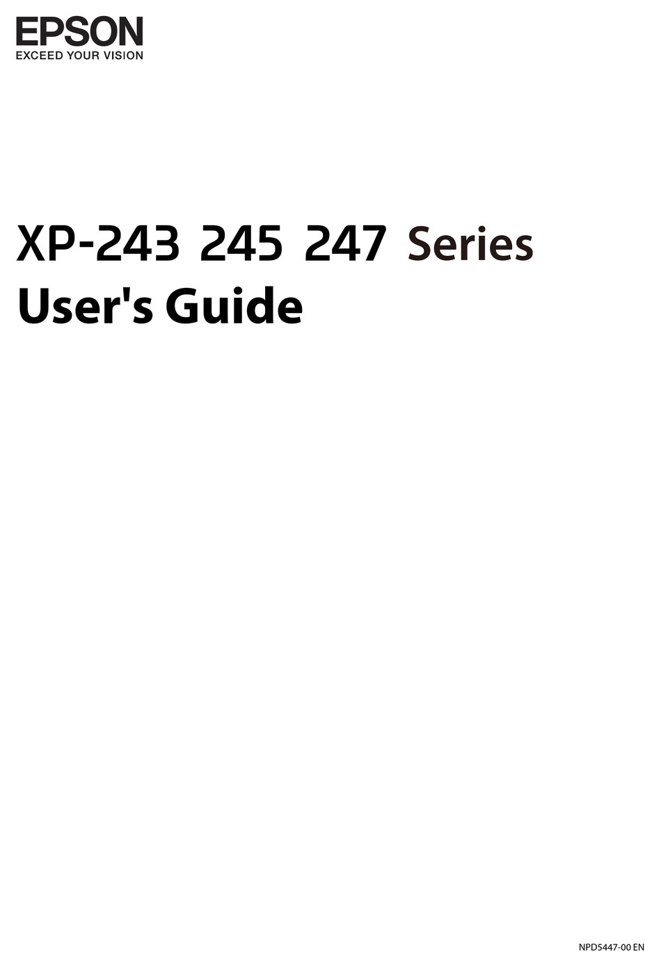 Epson Xp 243 Series Xp 245 Series User Manual Pdf Download Manualslib
