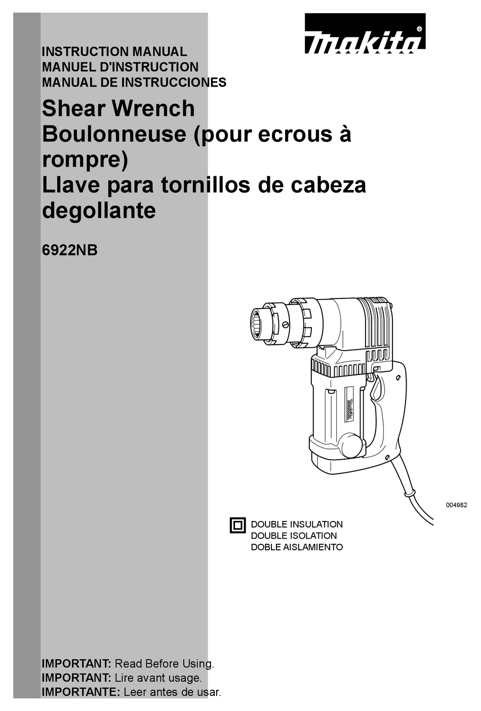 MAKITA 6922NB INSTRUCTION MANUAL Pdf Download ManualsLib