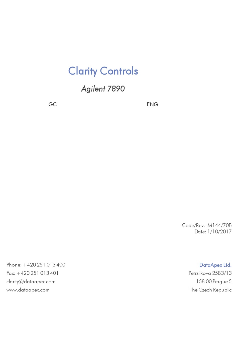 DATAAPEX AGILENT 7890 MANUAL Pdf Download ManualsLib