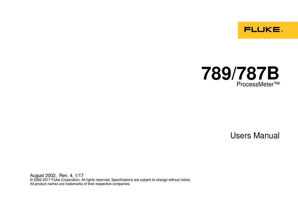 FLUKE 789 USER MANUAL Pdf Download ManualsLib