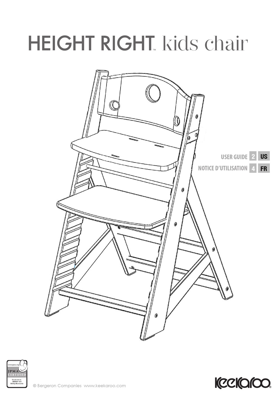 Keekaroo Height Right High Chair Manual / Keekaroo Height Right With