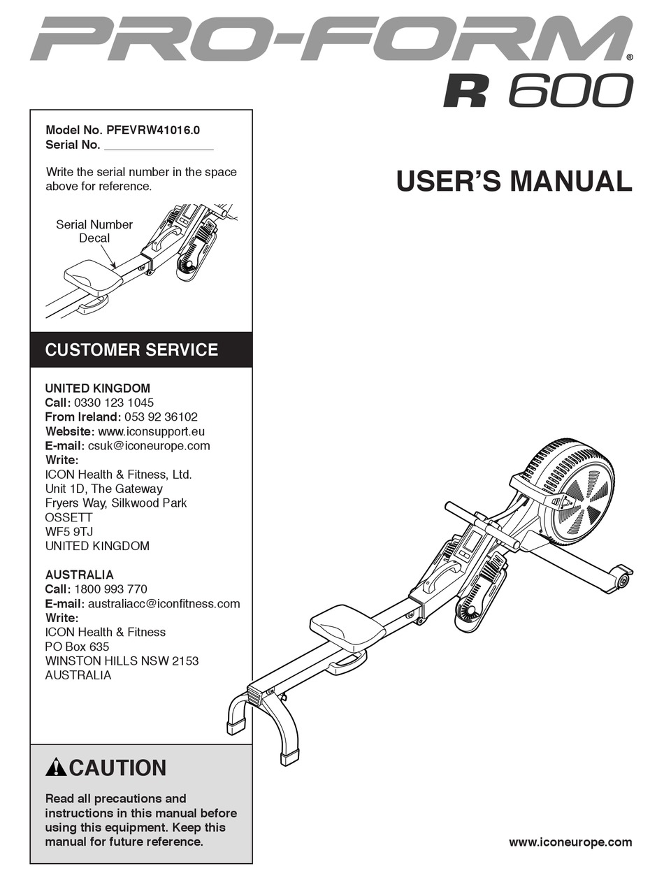 proform r600 v1 rower