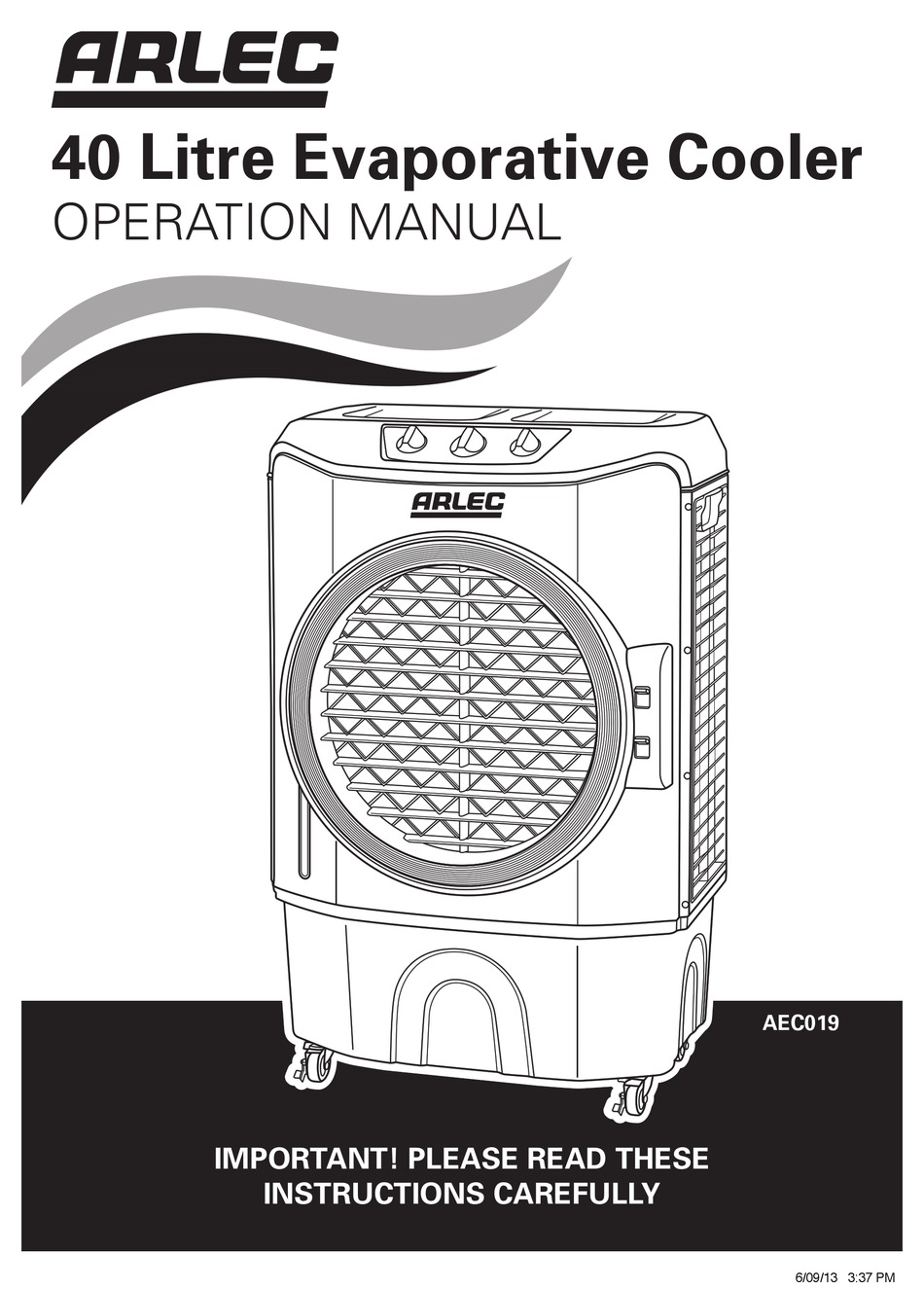 Arlec evaporative cooler 6 hot sale litre