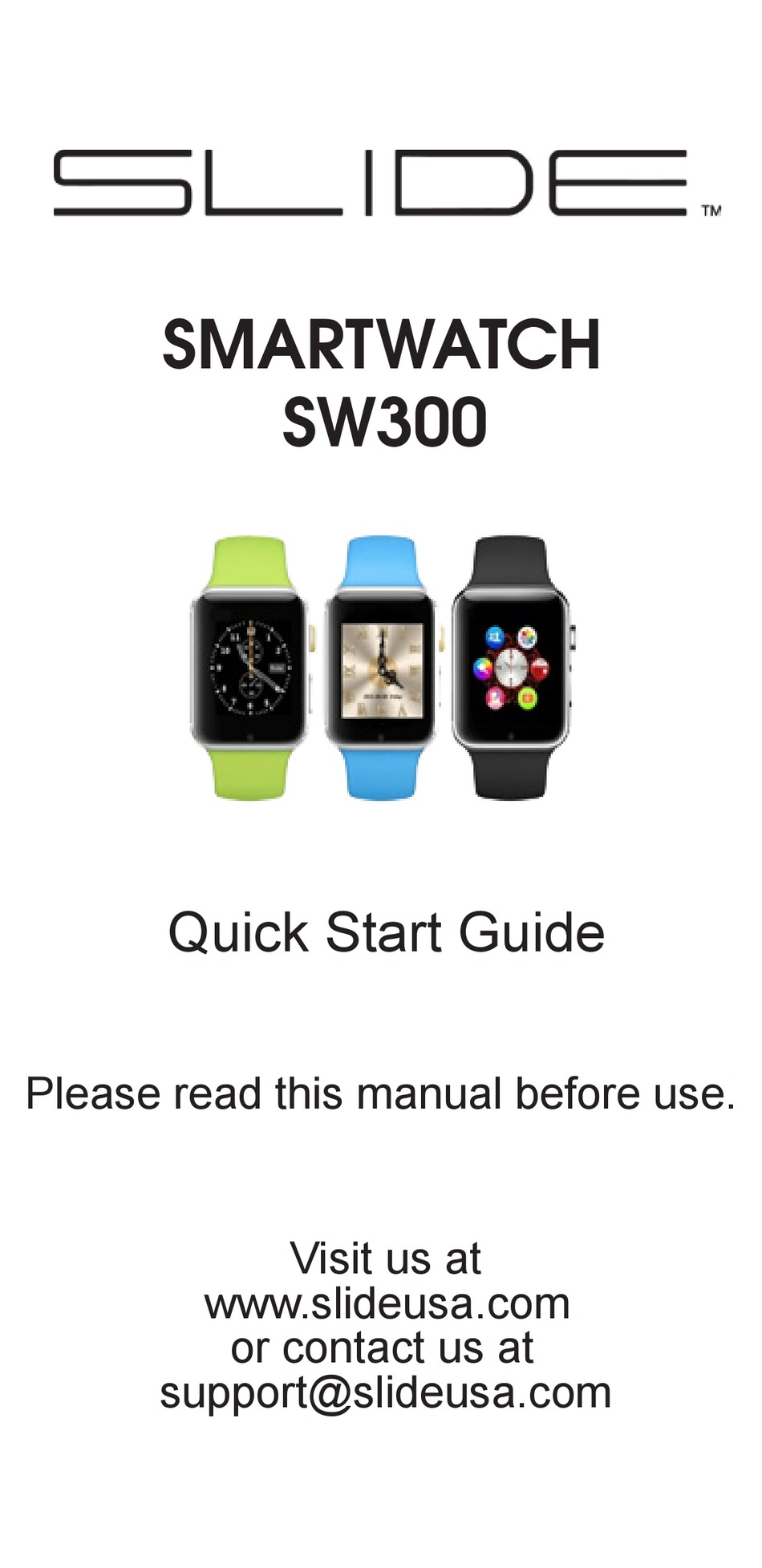 slide smartwatch sw300 manual