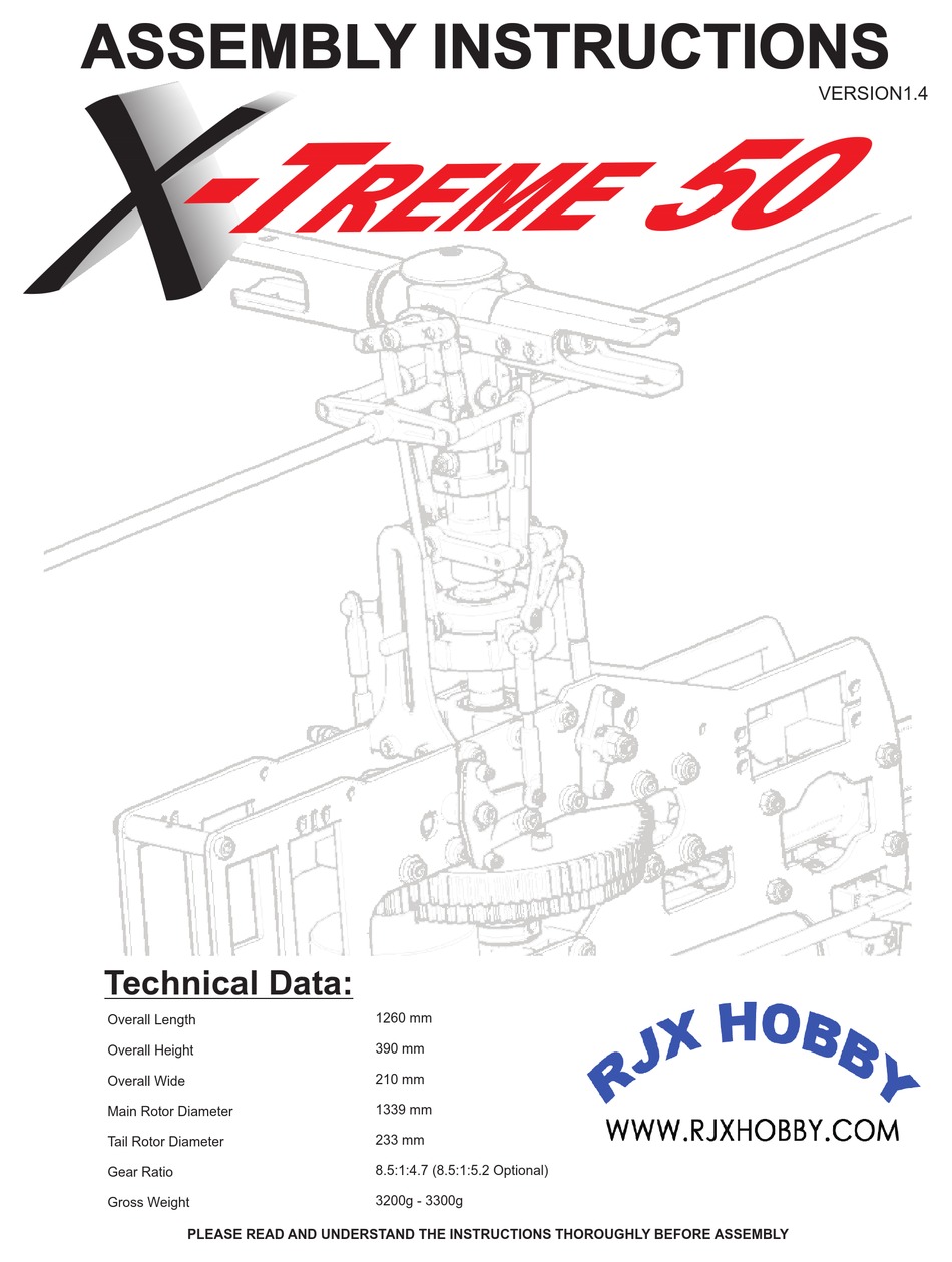 RJX HOBBY XTREME 50 ASSEMBLY INSTRUCTIONS MANUAL Pdf Download ManualsLib