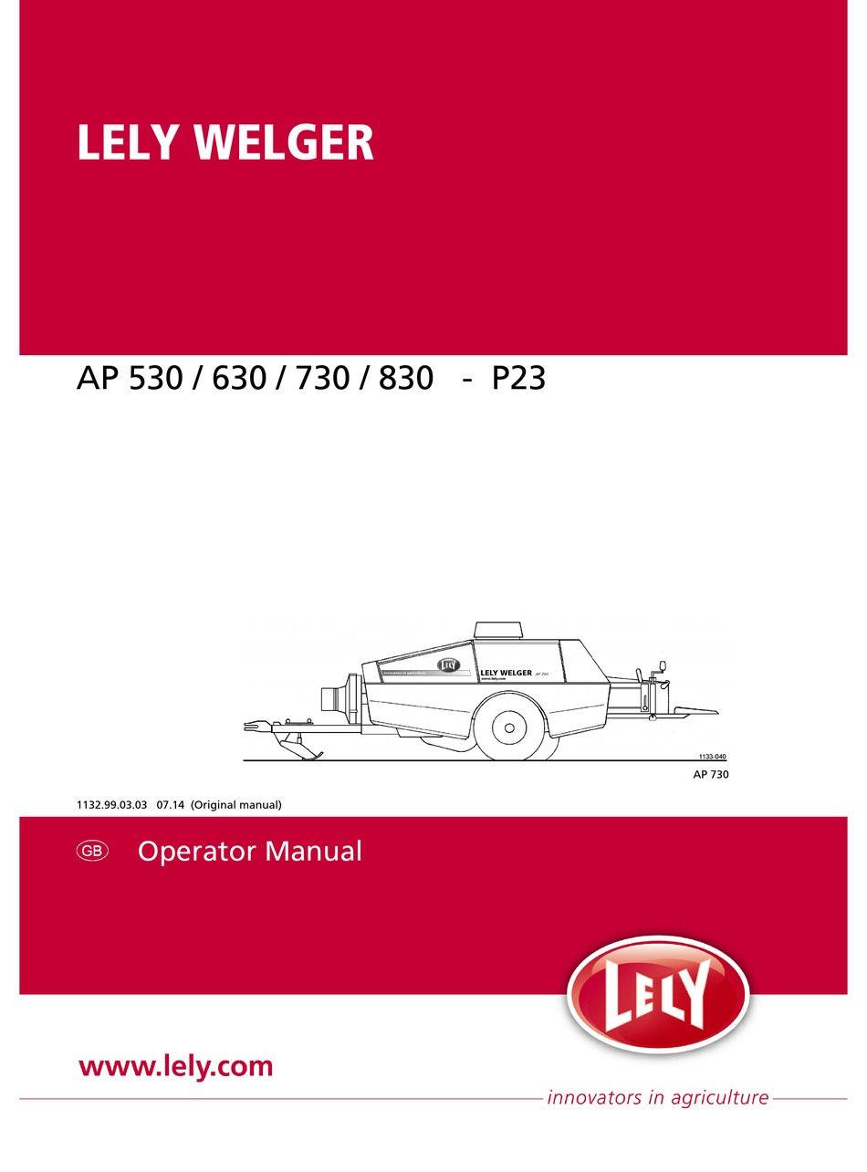 Welger AP 430 & AP 530 Baler Operator Instruction Manual Book 