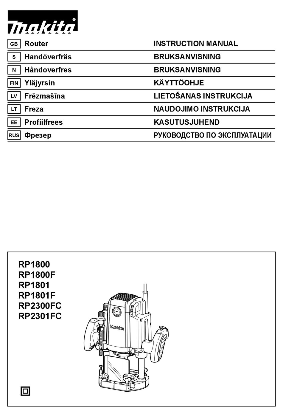 MAKITA RP1800 INSTRUCTION MANUAL Pdf Download ManualsLib