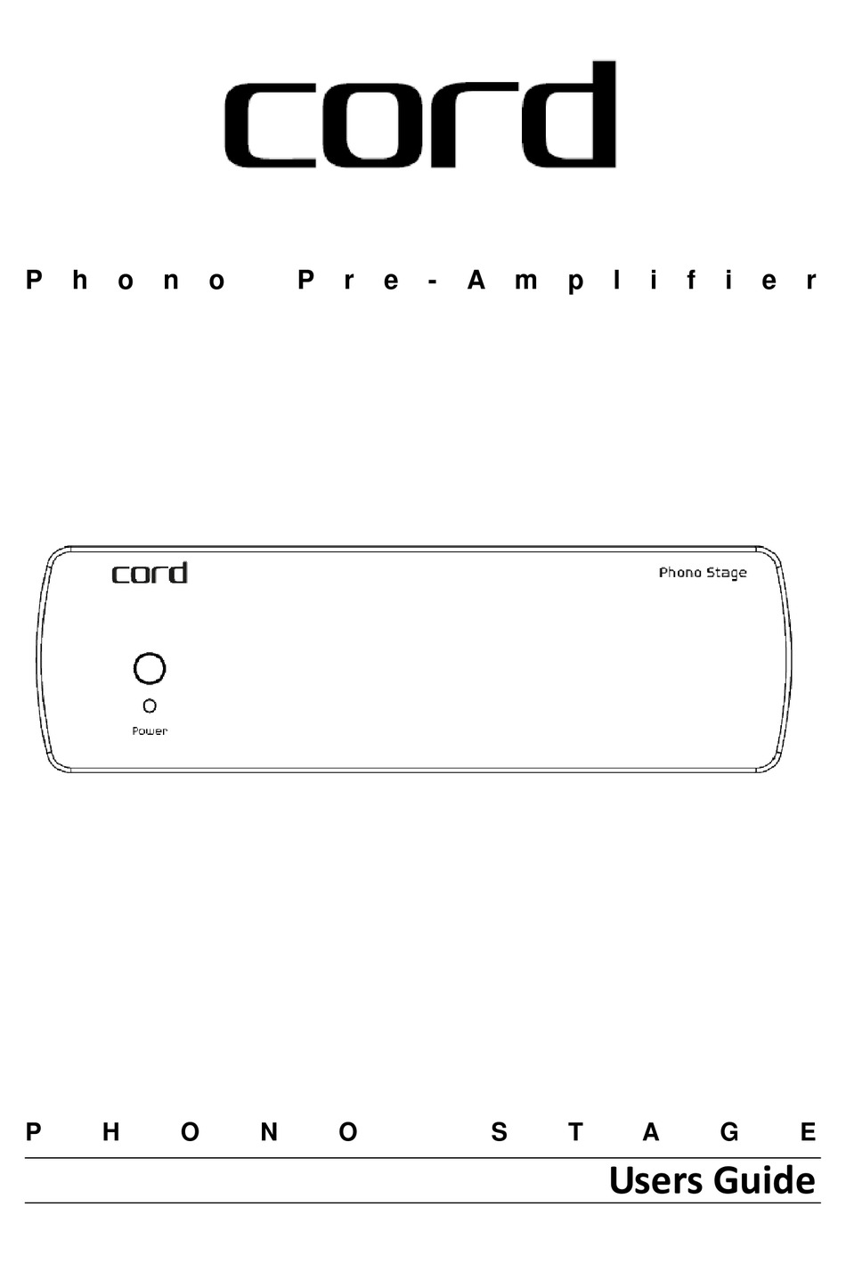 CORD PHONO STAGE USER MANUAL Pdf Download ManualsLib