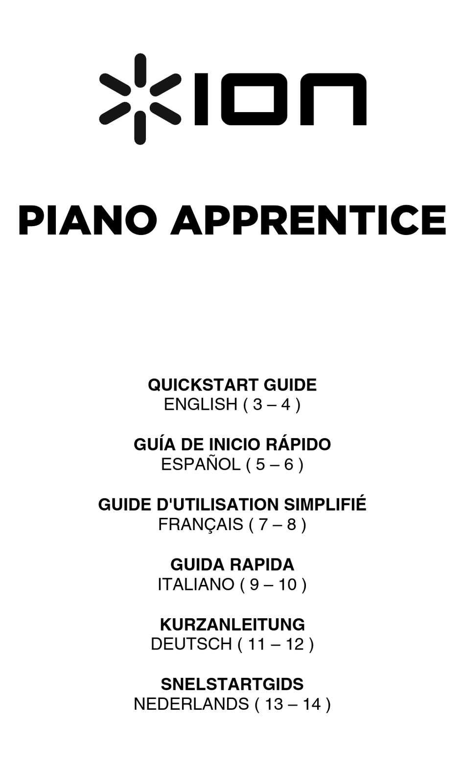 ION PIANO APPRENTICE QUICK START MANUAL Pdf Download ManualsLib
