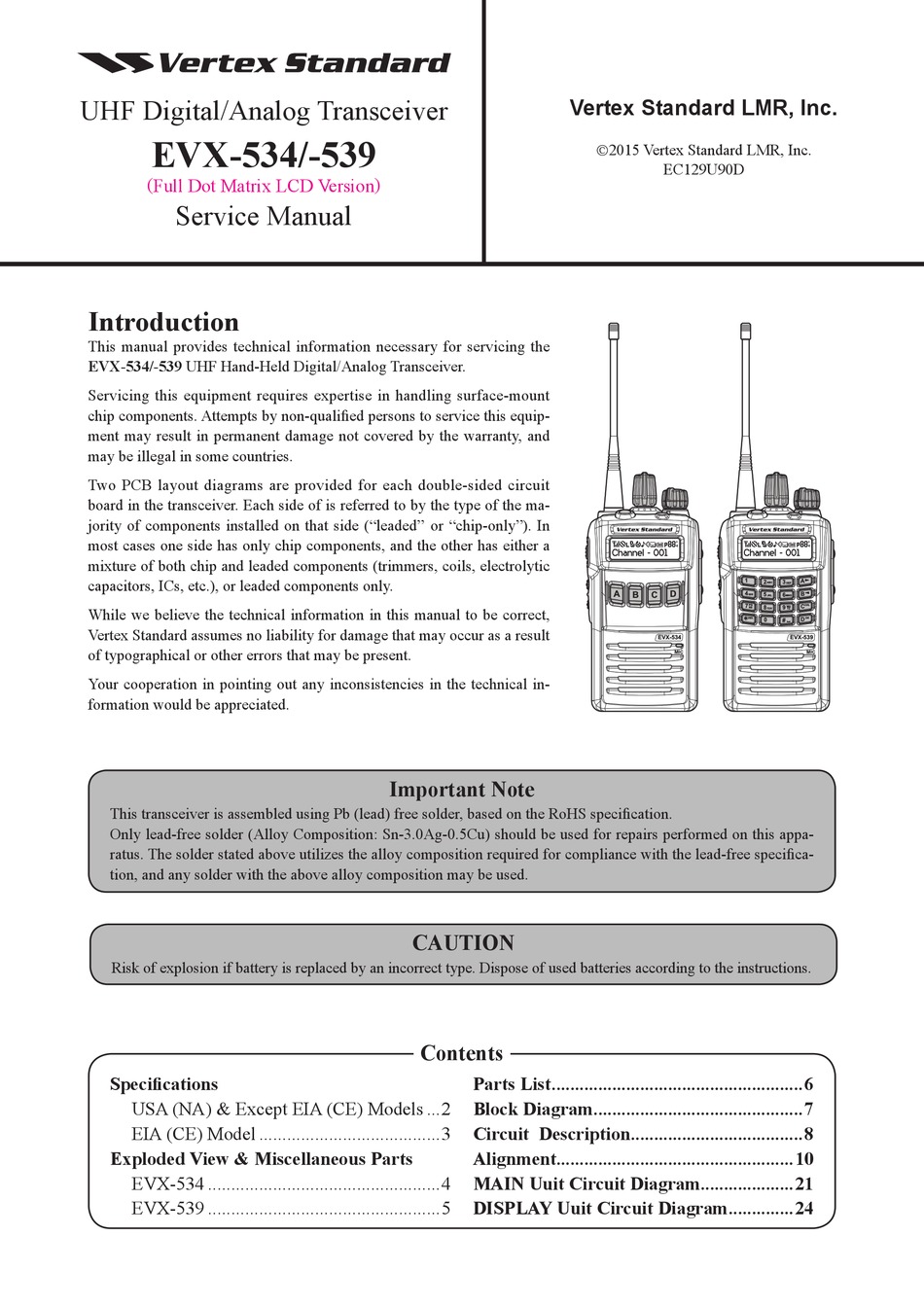 Vertex Standard Evx 534 Service Manual Pdf Download Manualslib