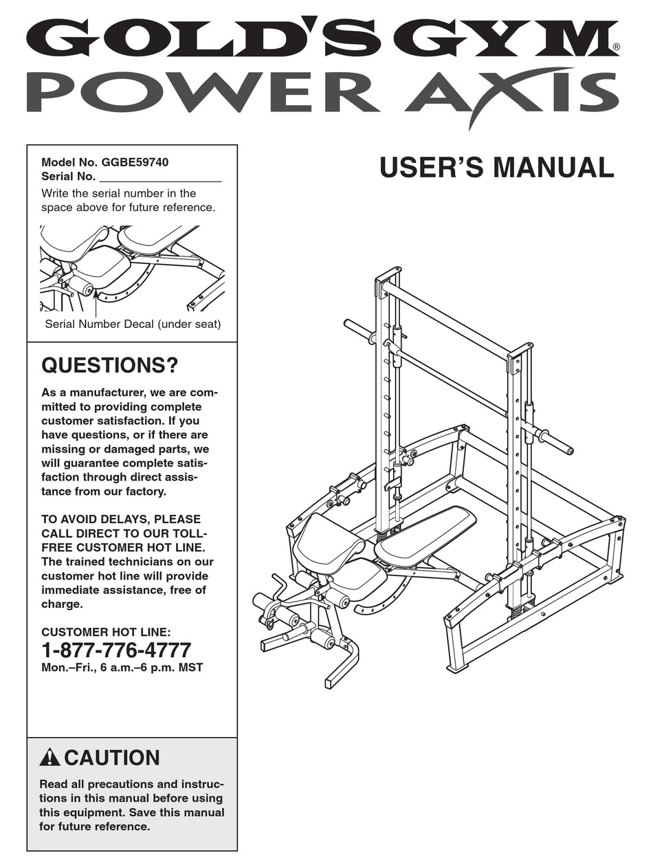 GOLD'S GYM GGBE59740 USER MANUAL Pdf Download | ManualsLib