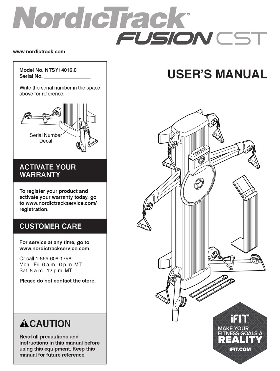 NORDICTRACK NTSY14016.0 USER MANUAL Pdf Download | ManualsLib